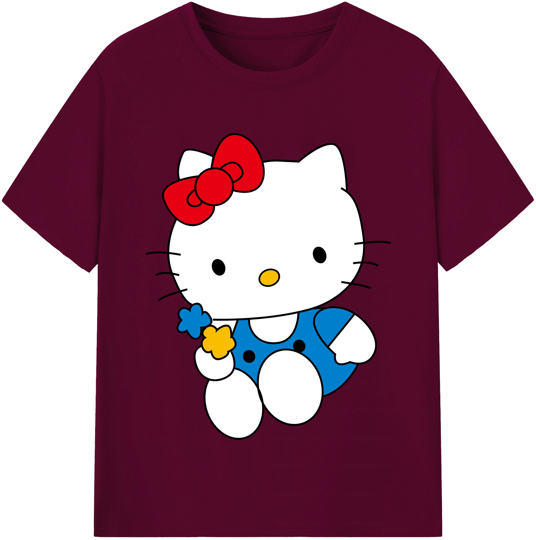 （画像用） Hello Kitty ハローキティ レディースカジュアルプリントTシャツ（綿100％）